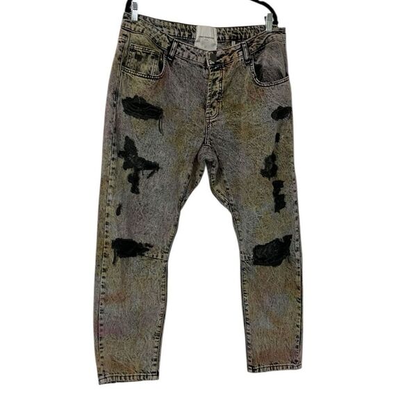 Revolve One Teaspoon Acid Wash Distressed Boyfriend Jeans(Size 32) - Picture 5 of 10